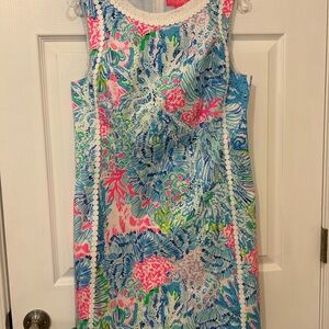 Lilly Pulitzer Blue and Pink Sheath Mini Dress for Resort Wear